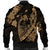 Hawaiian Fish Hook Hibiscus Banzai Surfing Polynesian Bomber Jacket Gold - AH - Polynesian Pride