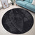 Hawaiian Fish Hook Hibiscus Banzai Surfing Polynesian Round Carpet Grey - AH - Polynesian Pride