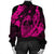 Hawaiian Fish Hook Hibiscus Banzai Surfing Polynesian Bomber Jacket Pink - AH - Polynesian Pride