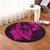 Hawaiian Fish Hook Hibiscus Banzai Surfing Polynesian Round Carpet Pink - AH - Polynesian Pride