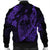 Hawaiian Fish Hook Hibiscus Banzai Surfing Polynesian Bomber Jacket Purple - AH - Polynesian Pride