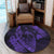 Hawaiian Fish Hook Hibiscus Banzai Surfing Polynesian Round Carpet Purple - AH - Polynesian Pride