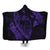 Hawaiian Fish Hook Hibiscus Banzai Surfing Polynesian Hooded Blanket Purple - AH Hooded Blanket White - Polynesian Pride