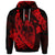 Custom Hawaiian Fish Hook Hibiscus Banzai Surfing Polynesian Hoodie Red - Polynesian Pride