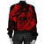 Hawaiian Fish Hook Hibiscus Banzai Surfing Polynesian Bomber Jacket Red - AH - Polynesian Pride