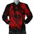 Hawaiian Fish Hook Hibiscus Banzai Surfing Polynesian Bomber Jacket Red - AH Black Unisex - Polynesian Pride