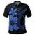 Hawaiian Fish Hook Hibiscus Plumeria Polynesian Polo Shirt Blue - Polynesian Pride