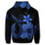 Hawaiian Fish Hook Hibiscus Plumeria Polynesian Hoodie Blue - Polynesian Pride