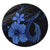 Hawaiian Fish Hook Hibiscus Plumeria Polynesian Round Carpet - Blue - AH Round Carpet Luxurious Plush - Polynesian Pride