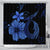 Hawaiian Fish Hook Hibiscus Plumeria Polynesian Shower Curtain - Blue - AH 177 x 172 (cm) Black - Polynesian Pride