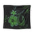 Hawaiian Fish Hook Hibiscus Plumeria Polynesian Tapestry - Green - AH Wall Tapestry Black - Polynesian Pride