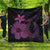 Hawaiian Fish Hook Hibiscus Plumeria Polynesian Premium Quilts - Pink - AH Black - Polynesian Pride