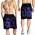 Hawaiian Fish Hook Hibiscus Plumeria Polynesian Men's Shorts - Purple - AH - Polynesian Pride