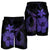 Hawaiian Fish Hook Hibiscus Plumeria Polynesian Men's Shorts - Purple - AH - Polynesian Pride