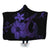 Hawaiian Fish Hook Hibiscus Plumeria Polynesian Hooded Blanket - Purple - AH Hooded Blanket White - Polynesian Pride