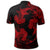 Hawaiian Hammerhead Shark Hibiscus Red Polynesian Polo Shirt - Polynesian Pride