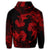 Hawaiian Hammerhead Shark Hibiscus Red Polynesian Hoodie - Polynesian Pride