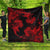 Hawaiian Hammerhead Shark Hibiscus Red Polynesian Premium Quilts - AH Black - Polynesian Pride