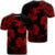 Hawaiian Hammerhead Shark Hibiscus Red Polynesian T Shirt Unisex Black - Polynesian Pride