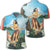 Hawaiian Hibiscus Aloha Hula Girl Dance On The Beach Polo Shirt Unisex Black - Polynesian Pride