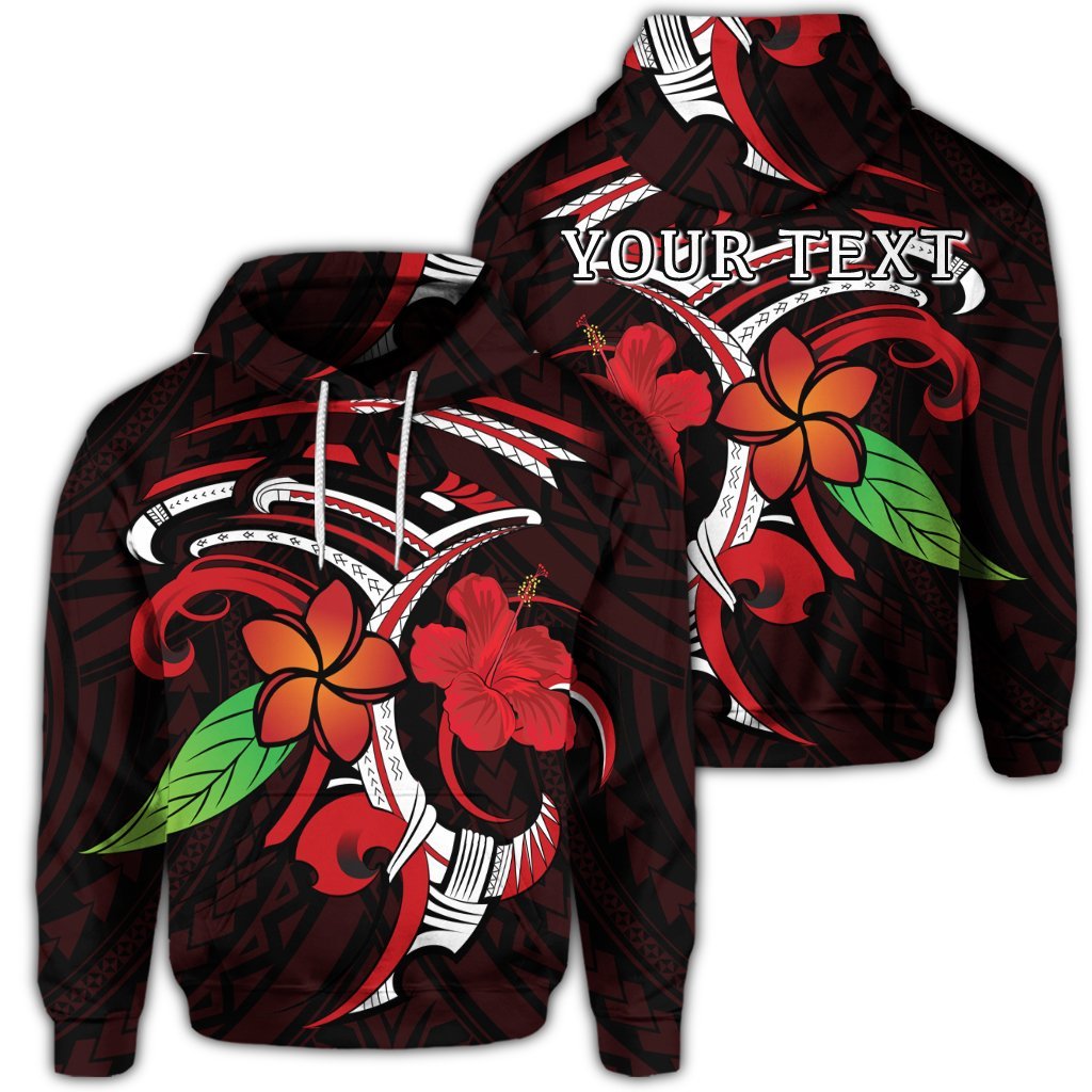 Custom Hawaiian Hibiscus and Plumeria Flower Polynesian Hoodie Unisex Art - Polynesian Pride