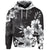 Custom Hawaiian Hibiscus Black and White Polynesian Hoodie - Polynesian Pride