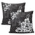 Hawaiian Hibiscus Black And White Polynesian Pillow Covers - AH - Polynesian Pride