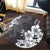 Hawaiian Hibiscus Black And White Polynesian Round Carpet - AH - Polynesian Pride