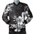 Hawaiian Hibiscus Black And White Polynesian Bomber Jacket - AH Black Unisex - Polynesian Pride