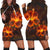 Hawaiian Hibiscus Fire Polynesian Hoodie Dress - AH Black - Polynesian Pride