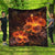 Hawaiian Hibiscus Fire Polynesian Premium Quilts - AH Black - Polynesian Pride