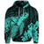 Hawaiian Hibiscus Memory Turtle Polynesian Hoodie Turquoise - Polynesian Pride