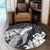 Hawaiian Hibiscus Memory Turtle Polynesian Round Carpet White - AH - Polynesian Pride