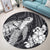 Hawaiian Hibiscus Memory Turtle Polynesian Round Carpet White - AH - Polynesian Pride