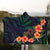 Hawaiian Hibiscus Palm Tree Background Polynesian Hooded Blanket - AH - Polynesian Pride