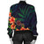 Hawaiian Hibiscus Palm Tree Background Polynesian Bomber Jacket - AH - Polynesian Pride