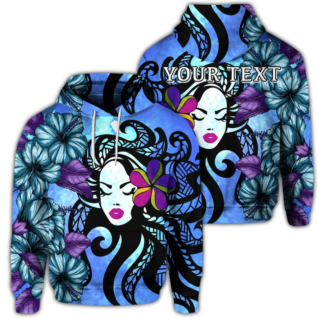 Custom Hawaiian Hibiscus Plumeria Hula Girl Polynesian Hoodie Unisex Art - Polynesian Pride