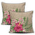 Hawaiian Hibiscus Plumeria Palm Leaves Lauhala Background Polynesian Pillow Covers - AH - Polynesian Pride