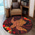 Hawaiian Hibiscus Plumeria Red Big Turtle Polynesian Round Carpet - AH - Polynesian Pride