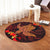 Hawaiian Hibiscus Plumeria Red Big Turtle Polynesian Round Carpet - AH - Polynesian Pride