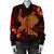 Hawaiian Hibiscus Plumeria Red Big Turtle Polynesian Bomber Jacket - AH - Polynesian Pride