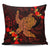 Hawaiian Hibiscus Plumeria Red Big Turtle Polynesian Pillow Covers - AH Pillow Covers Black - Polynesian Pride