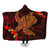 Hawaiian Hibiscus Plumeria Red Big Turtle Polynesian Hooded Blanket - AH Hooded Blanket White - Polynesian Pride