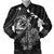 Hawaiian Hibiscus Sea Turtle Swim Polynesian Bomber Jacket - AH Black Unisex - Polynesian Pride