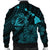 Hawaiian Hibiscus Sea Turtle Swim Polynesian Bomber Jacket - Blue - AH - Polynesian Pride