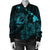 Hawaiian Hibiscus Sea Turtle Swim Polynesian Bomber Jacket - Blue - AH - Polynesian Pride