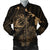 Hawaiian Hibiscus Sea Turtle Swim Polynesian Bomber Jacket - Gold - AH Black Unisex - Polynesian Pride