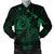 Hawaiian Hibiscus Sea Turtle Swim Polynesian Bomber Jacket - Green - AH Black Unisex - Polynesian Pride