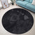 Hawaiian Hibiscus Sea Turtle Swim Polynesian Round Carpet - Grey - AH - Polynesian Pride