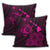 Hawaiian Hibiscus Sea Turtle Swim Polynesian Pillow Covers - Pink - AH - Polynesian Pride